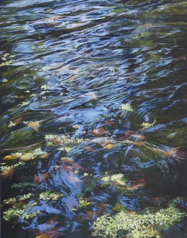 blue reflections on water sylvie poirson pastel