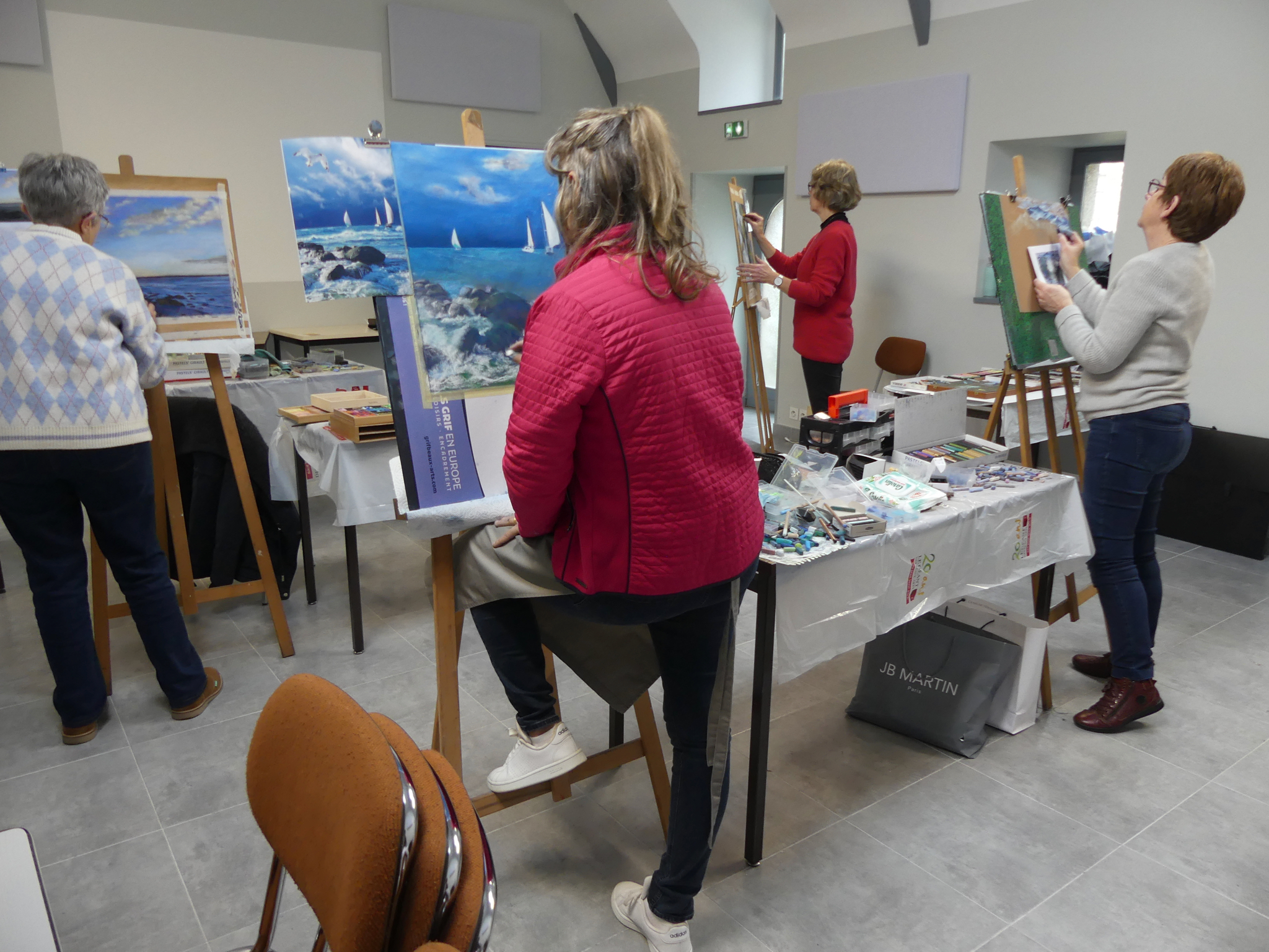 eleves de sylvie poirson en stage de pastel a berric